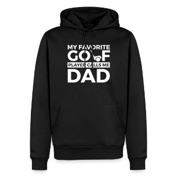 Golf Spieler Spruch Geschenkidee - Männer Premium Bio Hoodie - Schwarz - Vorne - Nico (187cm)