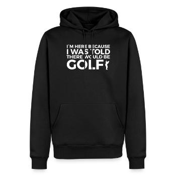 Joueur de golf disant idée cadeau - Sweat à capuche Premium bio Homme - noir - Devant - Nico (187cm)