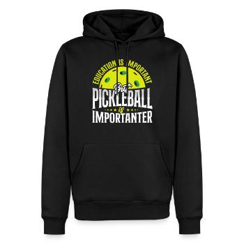 Pickleball Education Is Important - Männer Premium Bio Hoodie - Schwarz - Vorne - Nico (187cm)