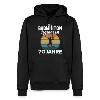 Diese Badminton Legende ist 70 Jahre 70 Geburtstag - Männer Premium Bio Hoodie - Schwarz - Vorne - Nico (187cm)