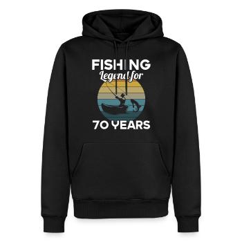 Cette légende de la pêche a 70 ans 70 anniversaire - Sweat à capuche Premium bio Homme - noir - Devant - Nico (187cm)