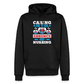 Fürsorge ist das Wesen einer Krankenschwester - Männer Premium Bio Hoodie - Schwarz - Vorne - Nico (187cm)