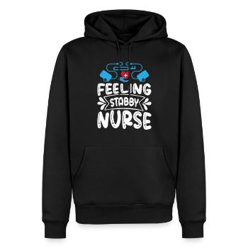 Infirmière épineuse - Sweat à capuche Premium bio Homme - noir - Devant - Nico (187cm)