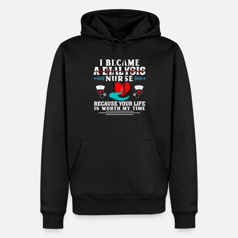 Ich bin eine Dialyseschwester - Männer Premium Bio Hoodie - Schwarz