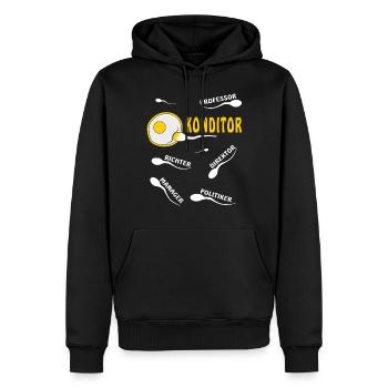 KONDITOR - Männer Premium Bio Hoodie - Schwarz - Vorne - Nico (187cm)