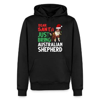 Australian Shepherd Weihnachten Hund Welpe - Männer Premium Bio Hoodie - Schwarz - Vorne - Nico (187cm)