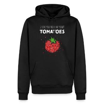 From my head Tomatoes Tomate Kostümersatz Karneval - Männer Premium Bio Hoodie - Schwarz - Vorne - Nico (187cm)