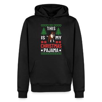 Berger australien Chien de Noël Chiot - Sweat à capuche Premium bio Homme - noir - Devant - Nico (187cm)