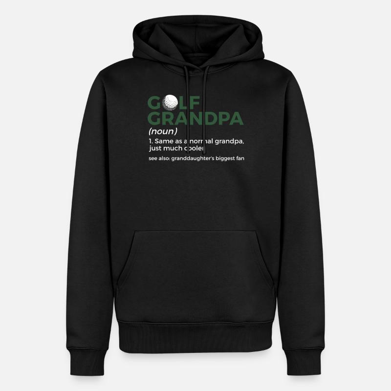 Golf Spieler Spruch Geschenkidee - Männer Premium Bio Hoodie - Schwarz