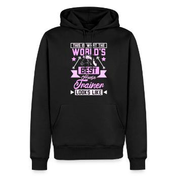 The world's best horse trainer looks like - Männer Premium Bio Hoodie - Schwarz - Vorne - Nico (187cm)