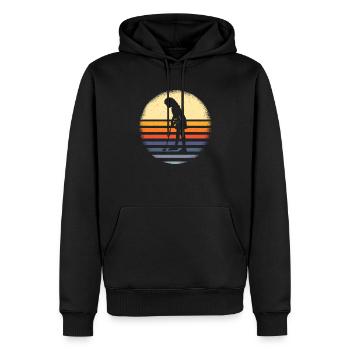 Joueur de golf disant idée cadeau - Sweat à capuche Premium bio Homme - noir - Devant - Nico (187cm)