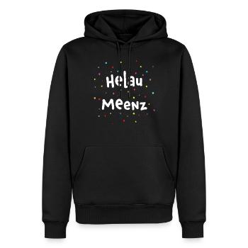 Helau Meenz Mainz Karneval Fasnacht Konfetti - Männer Premium Bio Hoodie - Schwarz - Vorne - Nico (187cm)