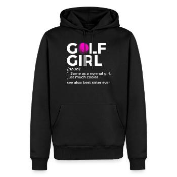 Golf Spieler Spruch Geschenkidee - Männer Premium Bio Hoodie - Schwarz - Vorne - Nico (187cm)