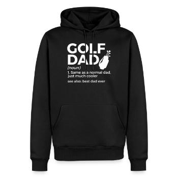 Joueur de golf disant idée cadeau - Sweat à capuche Premium bio Homme - noir - Devant - Nico (187cm)