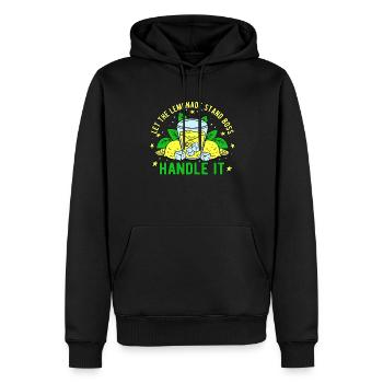 Vendeur de limonade stand de limonade - Sweat à capuche Premium bio Homme - noir - Devant - Nico (187cm)