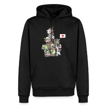 Drôle de vaches zombies Creepy Halloween Farm - Sweat à capuche Premium bio Homme - noir - Devant - Nico (187cm)