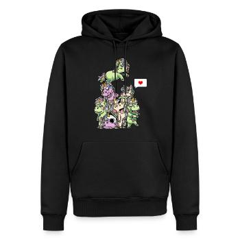 Drôle de Zombie Licorne Spooky Halloween - Sweat à capuche Premium bio Homme - noir - Devant - Nico (187cm)