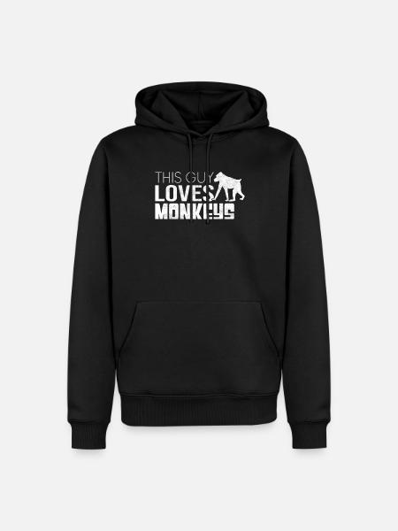 This guy loves monkeys - Men’s Premium Organic Hoodie - black