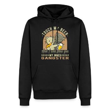 Amateur de bière Dicton de bière Buveur de bière - Sweat à capuche Premium bio Homme - noir - Devant - Nico (187cm)