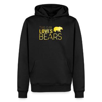 Cette fille aime les ours - Sweat à capuche Premium bio Homme - noir - Devant - Nico (187cm)