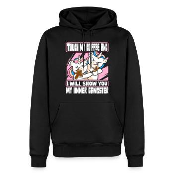 Kaffeetrinker Spruch Kaffeeliebhaber Kaffee - Männer Premium Bio Hoodie - Schwarz - Vorne - Nico (187cm)