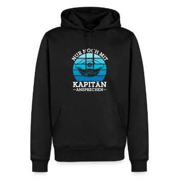 Kapitän Segler Kapitänsmütze Segeln - Männer Premium Bio Hoodie - Schwarz - Vorne - Nico (187cm)