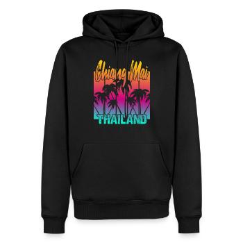 Chiang Mai Thailand - Männer Premium Bio Hoodie - Schwarz - Vorne - Nico (187cm)