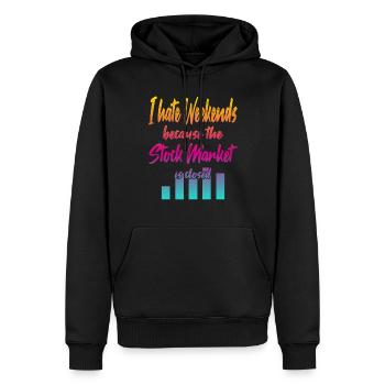 Stock Market is Closed - Männer Premium Bio Hoodie - Schwarz - Vorne - Nico (187cm)