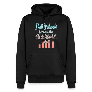 Stock Market is Closed - Männer Premium Bio Hoodie - Schwarz - Vorne - Nico (187cm)