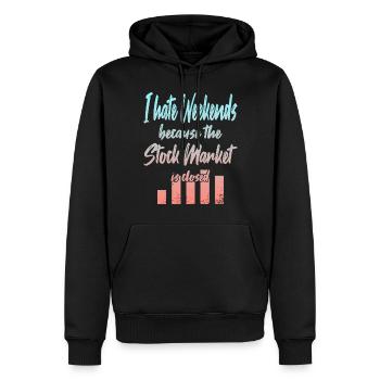 Stock Market is Closed - Männer Premium Bio Hoodie - Schwarz - Vorne - Nico (187cm)