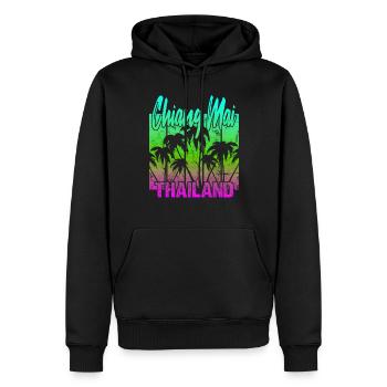 Chiang Mai Thailand - Männer Premium Bio Hoodie - Schwarz - Vorne - Nico (187cm)