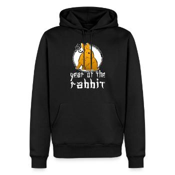 Personnage de lapin chinois Nouvel An 2023 - Sweat à capuche Premium bio Homme - noir - Devant - Nico (187cm)