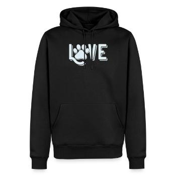 Chère patte de chien - Sweat à capuche Premium bio Homme - noir - Devant - Nico (187cm)