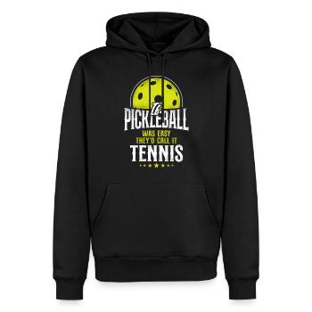 Pickleball Si pickleball était facile - Sweat à capuche Premium bio Homme - noir - Devant - Nico (187cm)