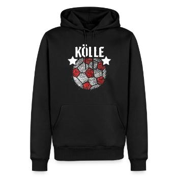 Kölle Fussball Köln Karneval Kostümersatz Rot Weiß - Männer Premium Bio Hoodie - Schwarz - Vorne - Nico (187cm)