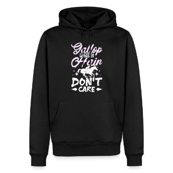 Gallop riding hair don't care - Männer Premium Bio Hoodie - Schwarz - Vorne - Nico (187cm)