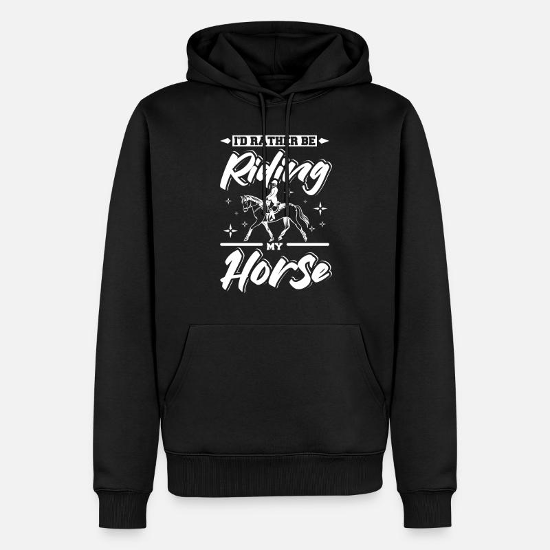 Je préfère monter à cheval - Sweat à capuche Premium bio Homme - noir