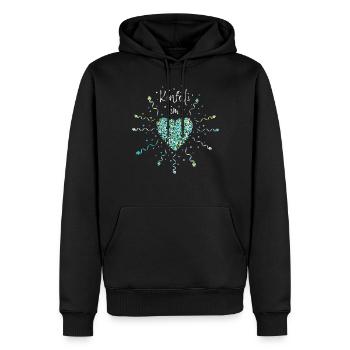 Konfetti im Herzen Karneval Fasching Jeck Narr - Männer Premium Bio Hoodie - Schwarz - Vorne - Nico (187cm)