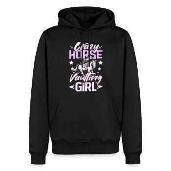 Fille folle de saut de chevaux - Sweat à capuche Premium bio Homme - noir - Devant - Nico (187cm)