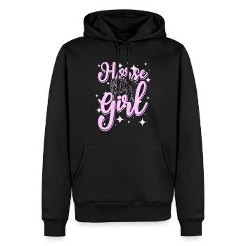 Hourse girl - Männer Premium Bio Hoodie - Schwarz - Vorne - Nico (187cm)