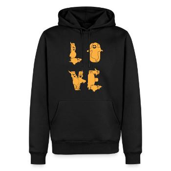 Fantômes d’Halloween AMOUR Fantôme d’Halloween Halloween - Sweat à capuche Premium bio Homme - noir - Devant - Nico (187cm)