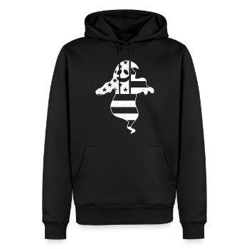 Halloween Ghost America Flag Ghost Halloween Ghost - Männer Premium Bio Hoodie - Schwarz - Vorne - Nico (187cm)