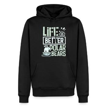 Life is better with polar bears - Männer Premium Bio Hoodie - Schwarz - Vorne - Nico (187cm)