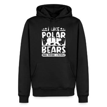 I like polar bears and maybe 3 people - Männer Premium Bio Hoodie - Schwarz - Vorne - Nico (187cm)