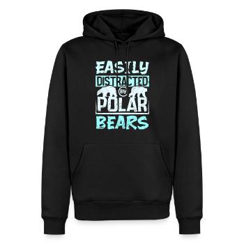 Easily distracted by polar bears - Männer Premium Bio Hoodie - Schwarz - Vorne - Nico (187cm)