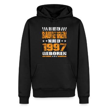 Bauherr Geburtstag Die Besten Bauherren wurden - Männer Premium Bio Hoodie - Schwarz - Vorne - Nico (187cm)