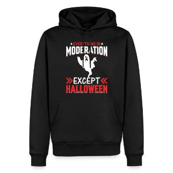 Everything In Moderation Except Halloween - Party - Men’s Premium Organic Hoodie - black - Front - Nico (187cm)