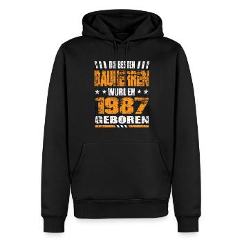 Bauherr Geburtstag Die Besten Bauherren wurden - Männer Premium Bio Hoodie - Schwarz - Vorne - Nico (187cm)