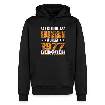 Bauherr Geburtstag Die Besten Bauherren wurden - Männer Premium Bio Hoodie - Schwarz - Vorne - Nico (187cm)