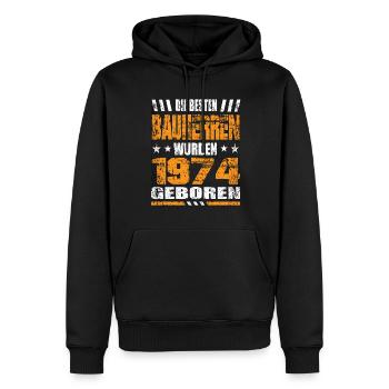 Bauherr Geburtstag Die Besten Bauherren wurden - Männer Premium Bio Hoodie - Schwarz - Vorne - Nico (187cm)